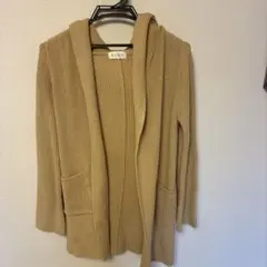 PLST フード付きカーディガン M ベージュ