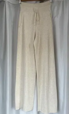 【新品未使用】ユニクロ　ウォッシャブルニットリブパンツ　ナチュラル　Ｓサイズ