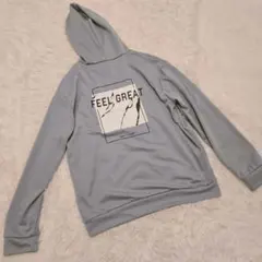【SHEIN シーイン】パーカー グレー バックプリント フーディ レディースのサムネイル