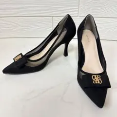 のん様専用 ランダ モノグラムパーツリボンフィットパンプス ブラック 24cm