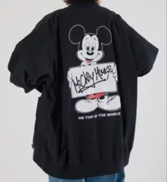 【タグ付】ロデオクラウンズ×Disney ミッキープリントブルゾン 黒 FREE