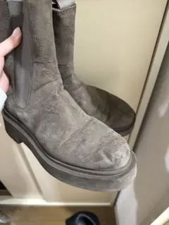 ブラウンショートブーツ 厚底