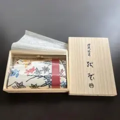 沖縄特選　紅型　和装用バッグ 花柄 布製 専用箱付き　がま口財布