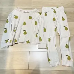 110cm キッズ パジャマ 洋ナシ柄 北欧風 コットン100％