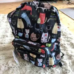 リュック エコバッグ　猫推しリュックサック　大容量　収納　アウトドア　旅行