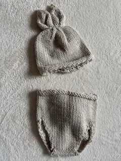 ウサギ耳　ニット　ニューボーンフォト