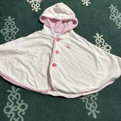 ミキハウス フード付きベビーポンチョ
