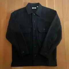UNIQLO U フリースシャツジャケット　長袖シャツ　ダークグレー M