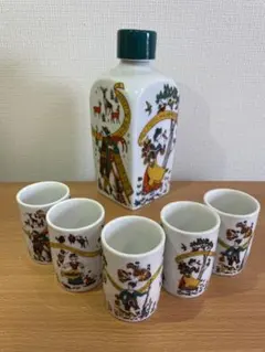 【アンティーク】ドイツ ババリア地方の民芸品 酒瓶と杯