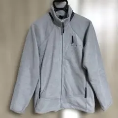 【美品L】モンベル クリマプラス100 フリース ジャケット グレー 刺繍ロゴ