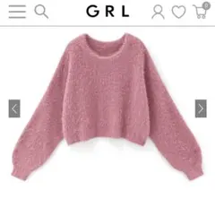 GRL シャギーニット ピンク　ドロップショルダー