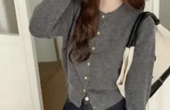 韓国風 ニットカーディガン