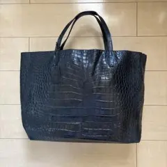 サンポー ソフトクロコダイル メンズ トートバッグ ブラック メンズ 