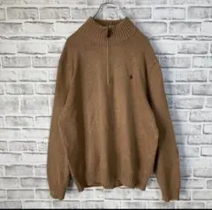 Ralph Lauren ハーフジップ ニット 刺繍ロゴ