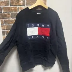 TOMMY JEANS ブラック クルーネック トレーナー L