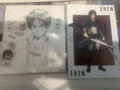 進撃の巨人　エレン　セット　まとめ売り　色紙　アクリルチャーム　ポストカード
