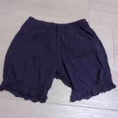 紫色フリル裾ハーフパンツ