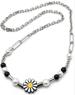 韓国　BTS　オルチャン　ネックレス　ガラスパール　ボールチェーン　シルバー