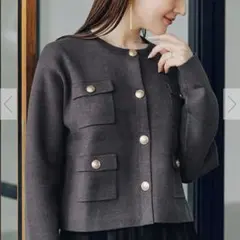 【 ur's 】 ゴールド釦ニットカーディガン　Sサイズ