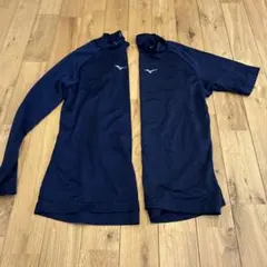 Mizuno ネイビー アンダーシャツ　半袖、長袖セット　160サイズ