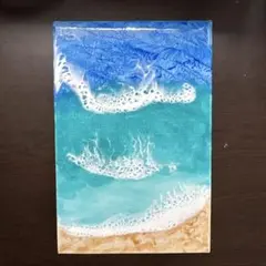 海と波の揺らぎを表現した抽象画 原画 10cmキャンバス 現代アート 絵画