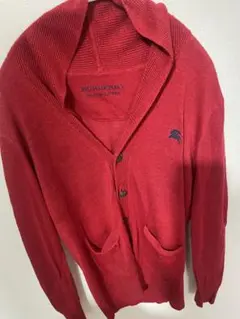 《BURBERRY》ブラックレーベル 赤 カーディガン　メンズ