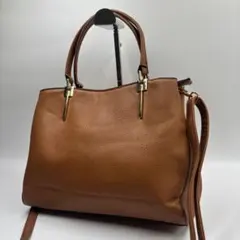 美品✨D.KELLY 2WAY ハンドバッグ ショルダー キャメル