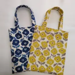 ハンドメイド　ミニトートバッグセット　北欧風花柄