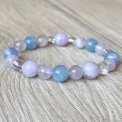 永遠の若さと美しさを…パワーストーンブレスレット/アクアマリン・ラベンダーアメ