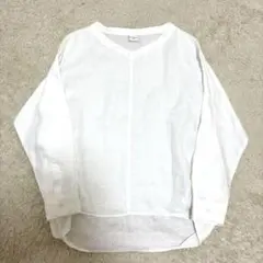 美品　アーバンリサーチドアーズ　リネンバックタックシャツブラウス　ホワイト