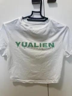YUALIEN 半袖 クロップド丈 Tシャツ ホワイト