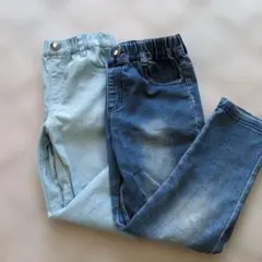 smiley love 　ストレッチデニム ライトブルー ダークブルー