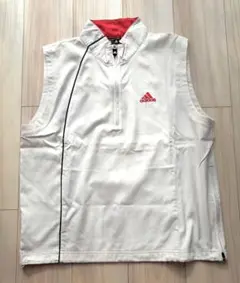 adidas ゴルフ用 ノースリーブベスト M ホワイト/レッド