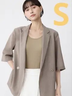 PLST シアーハーフスリーブジャケット ベージュSのサムネイル