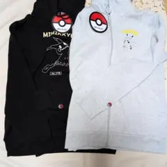 新品ポケモン パーカー ミミッキュ ピカチュウ 2着セットLサイズのサムネイル