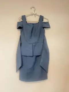 JEWELS ミニドレス オフショルダー ペプラム ブルー