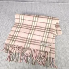 希少色　BURBERRY　バーバリー　ノバチェック　カシミヤ　マフラー　ピンク