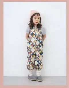 しまむらsoftcheeseパッチワークサロペット 120cm