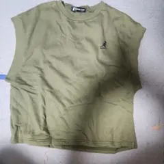 KANGOL KIDS 半袖Tシャツ カーキ ロゴ刺繍