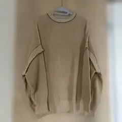 Samansa Mos2 ベージュ オーバーサイズニット