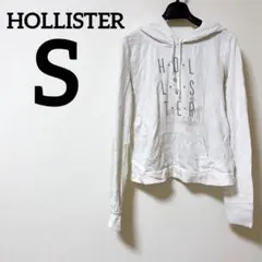 HOLLISTER フード付き パーカー 【S】ホワイト 長袖 デザイン