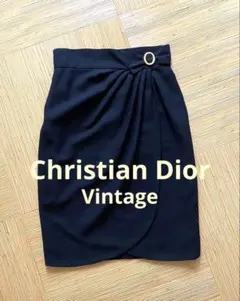 Christian Dior ビンテージタイトスカート ブラック L 希少のサムネイル