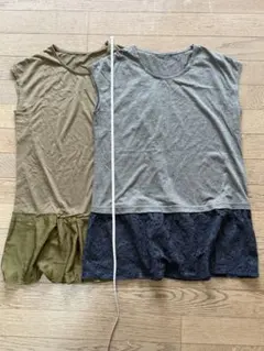 【12】裾見せタンクトップ　2枚セット①②のサムネイル