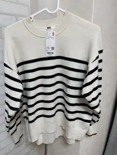 UNIQLO スムースコットンリラックスボーダークルーセーター