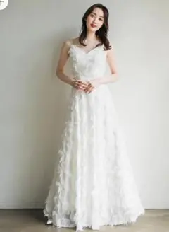 A4.B'sweet フェザードレス ウエディングドレス Aライン ホワイト M