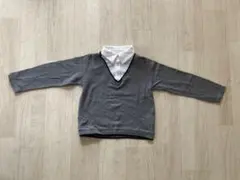 COMME CA ISM グレー Vネック トップス 100cm（男の子用）