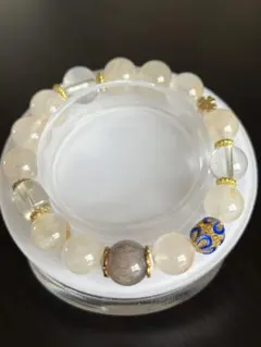 ミルキークォーツ・水晶デザインブレスレット