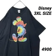超ビッグサイズ 3XL ミッキーマウス Tシャツ ディズニー タイダイ 黒