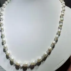 淡水パールスワロスキーネックレスNO25-2301.