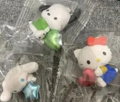 サンリオキャラクターズ　きらめきバルーンフィギュア　キティ　ポチャッコ　シナモン